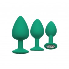 Cheeky Gems Butt Plugs 3 Piece Set Green